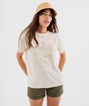 Tee-shirt manches courtes avec motif désert femme vue3 - GEMO 4G FEMME - GEMO