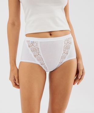 Culotte maxi en coton stretch et dentelle femme - Sloggi vue2 - SLOGGI - GEMO