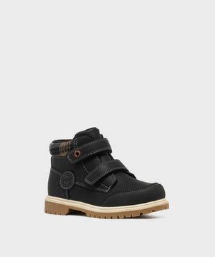 Boots fourrées à scratch et col tartan garçon - Buggy Shoes vue2 - BUGGY - GEMO