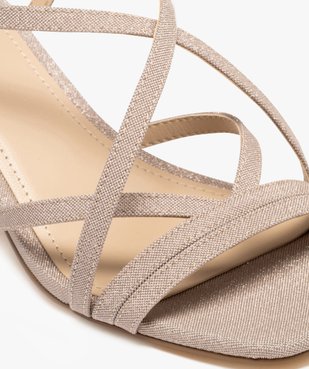 Sandales pailletées à talon biseauté femme  vue6 - FOLLOW ME - GEMO
