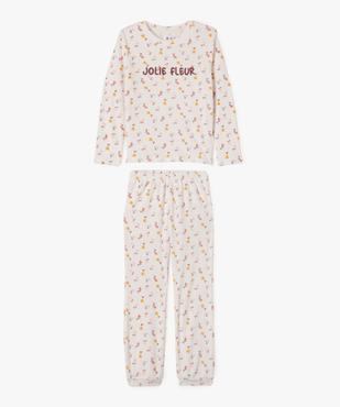 Pyjama en velours à motifs fleuris fille vue1 - GEMO (ENFANT) - GEMO