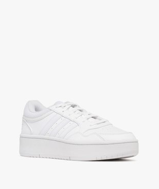 Baskets femme à semelle plateforme Hoops 3.0 - Adidas vue2 - ADIDAS - GEMO