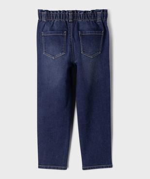 Jean large avec taille froncée élastique ajustable fille vue3 - GEMO (ENFANT) - GEMO