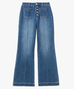 Jean "Wide leg" taille haute avec braguette boutons femme vue4 - GEMO(FEMME PAP) - GEMO