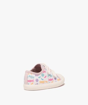 Baskets bébé fille en toile avec double scratch et à motifs - Geox vue4 - GEOX - GEMO