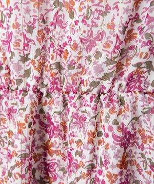 Robe fille courte en voile à fleurs et rayures dorées vue2 - GEMO (ENFANT) - GEMO