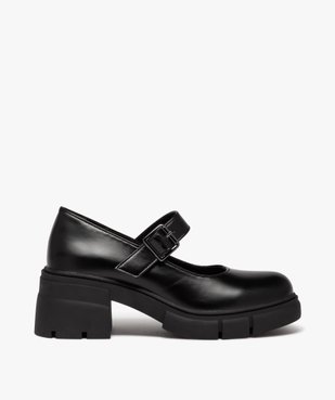 Ballerines fille unies à talon large et semelle crantée  vue1 - GEMO (ENFANT) - GEMO