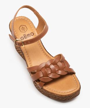Sandales compensées à brides tressées et semelle fantaisie femme vue5 - GEMO(URBAIN) - GEMO