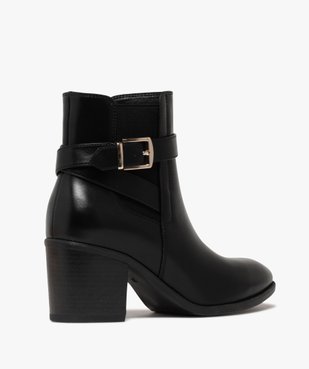 Boots femme à talon carré et bout amande avec zip intérieur vue5 - GEMO(URBAIN) - GEMO