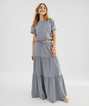 Blouse manches courtes à motif vichy femme vue5 - GEMO(FEMME PAP) - GEMO