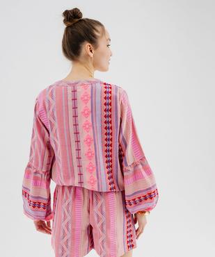 Blouse à manches longues bouffantes femme vue3 - GEMO(FEMME PAP) - GEMO