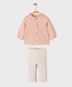 Ensemble 2 pièces blouse manches longues + legging bébé  vue1 - GEMO(BB COUCHE) - GEMO