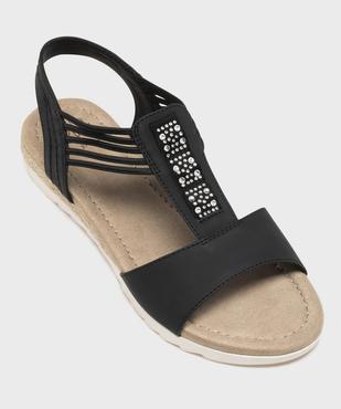 Sandales à petit talon compensé et brides élastiques femme - Emilia Rosa vue11 - EMILIA ROSA - GEMO