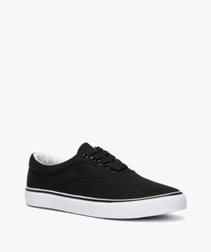 Tennis homme en toile avec semelle contrastante vue2 - GEMO (HOMME) - GEMO