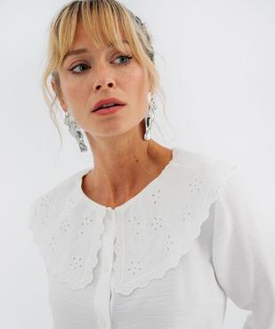 Chemise avec grand col en broderie anglaise femme vue3 - GEMO(FEMME PAP) - GEMO