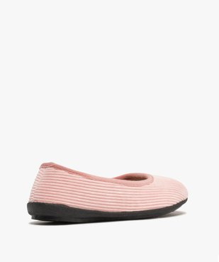 Chaussons ballerines en velours côtelé femme vue4 - G'FLEX - GEMO
