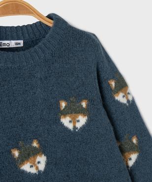 Pull col rond avec motifs renards bébé garçon vue2 - GEMO(BEBE DEBT) - GEMO