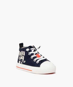 Baskets fille en toile unie style denim avec détails contrastés vue4 - GEMO 4G FILLE - GEMO