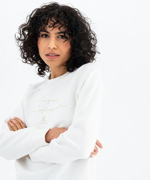 Sweat molletonné avec inscription brodée femme - LuluCastagnette vue3 - LULUCASTAGNETTE - GEMO