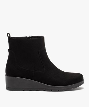 Boots à talon compensé en suédine vue1 - GEMO (CONFORT) - GEMO