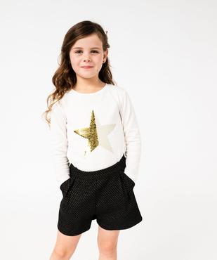Short de cérémonie à motifs pailletés fille vue5 - GEMO (ENFANT) - GEMO