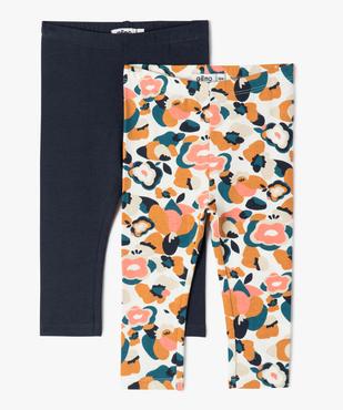 Leggings bébé fille uni et imprimé (lot de 2) vue1 - GEMO(BEBE DEBT) - GEMO