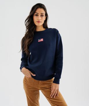 Sweat marin à épaule boutonnée femme - LuluCastagnette vue1 - LULU CASTAGNETTE GEMO FOR GOOD - GEMO