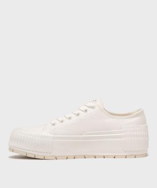 Baskets en toile sur semelle plateforme femme - Fila vue3 - FILA - GEMO