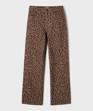 Pantalon straight imprimé léopard fille vue1 - GEMO 4G FILLE - GEMO