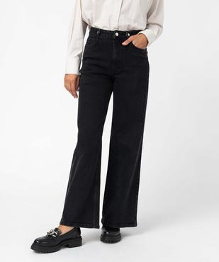 Jean femme « wide leg » taille haute légèrement délavé vue1 - GEMO(FEMME PAP) - GEMO