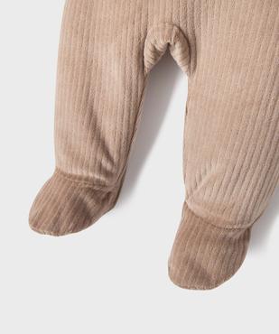 Pyjama 2 pièces en velours ouverture devant bébé garçon vue3 - GEMO 4G BEBE - GEMO