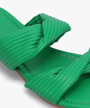 Mules femme unies à talon plat et brides matelassées vue6 - SANS MARQUE - GEMO