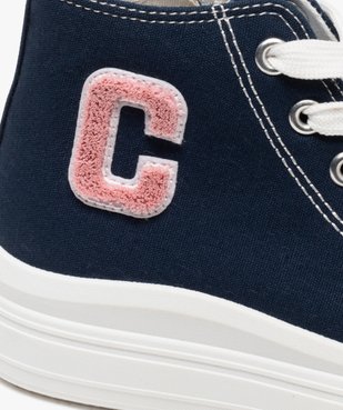 Baskets montantes en toile avec lacets et zip fille - Camps United vue6 - CAMPS - GEMO