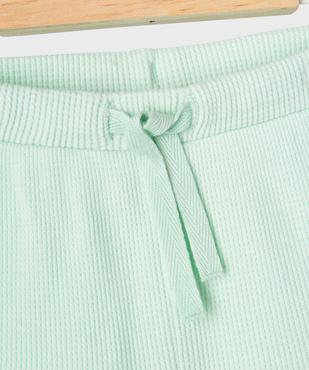 Short en maille gaufrée avec taille ajustable bébé fille vue2 - GEMO(BEBE DEBT) - GEMO