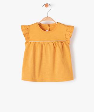 Tee-shirt bébé fille sans manches avec dentelle et liseré pailleté vue1 - GEMO 4G BEBE - GEMO