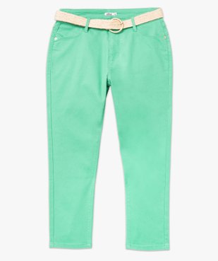 Pantacourt femme en toile denim avec ceinture tressée vue4 - GEMO 4G FEMME - GEMO