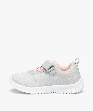 Baskets fille dessus jersey à lacets élastiques et scratch vue3 - GEMO (ENFANT) - GEMO