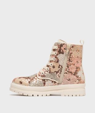 Boots crantées à sequins brillants et zip fille vue3 - LOVELY WINGS - GEMO