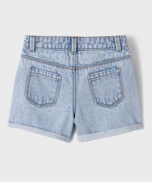 Short en jean à revers avec taille ajustable fille vue4 - GEMO (ENFANT) - GEMO