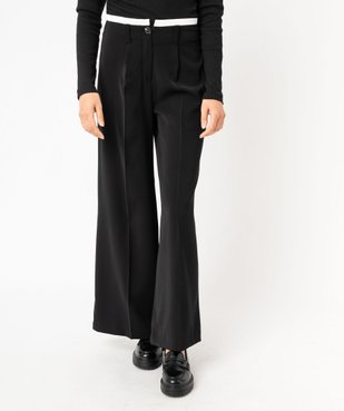 Pantalon large et fluide à ceinture contrastante femme vue1 - GEMO(FEMME PAP) - GEMO