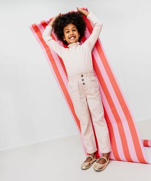 Pantalon denim coloré coupe slouchy à taille ajustable fille vue3 - GEMO (ENFANT) - GEMO