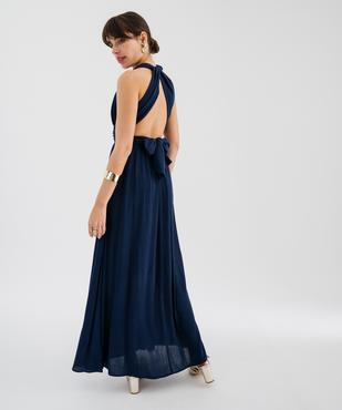 Robe longue dos-nu multi-look en viscose femme vue3 - GEMO(FEMME PAP) - GEMO