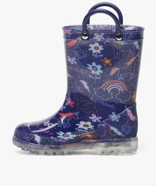 Bottes de pluie clignotantes à motifs licornes vue3 - GEMO (ENFANT) - GEMO