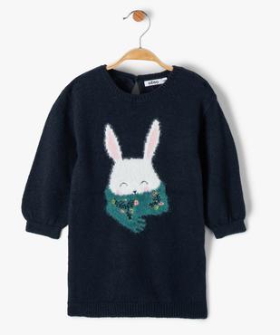 Robe pull bébé fille en maille avec motif en peluche vue1 - GEMO(BEBE DEBT) - GEMO