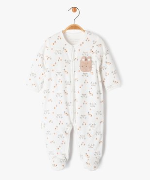 Pyjama en velours imprimé avec ouverture devant bébé - Petit Béguin  vue1 - PETIT BEGUIN - GEMO