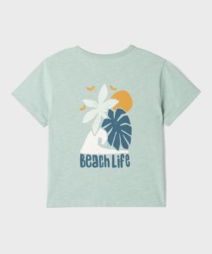 Tee-shirt manches courtes en jersey de coton avec col côtelé garçon vue3 - GEMO 4G GARCON - GEMO