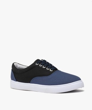 Baskets homme en toile bicolores et à lacets vue2 - GEMO 4G HOMME - GEMO