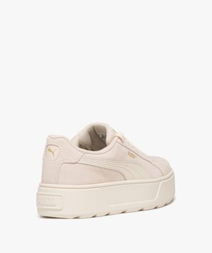 Baskets femme unies en cuir suédé avec semelle épaisse - Puma vue4 - PUMA - GEMO