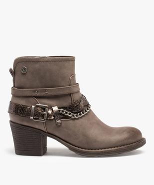 Boots femme à talon dessus mat et brides fantaisie vue2 - GEMO(URBAIN) - GEMO