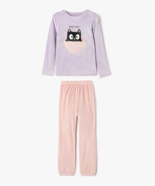 Pyjama en velours motif chat fille vue1 - GEMO (ENFANT) - GEMO